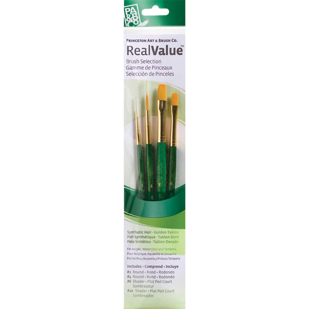 Princeton™ RealValue™ Golden Taklon 4 Piece Brush Set